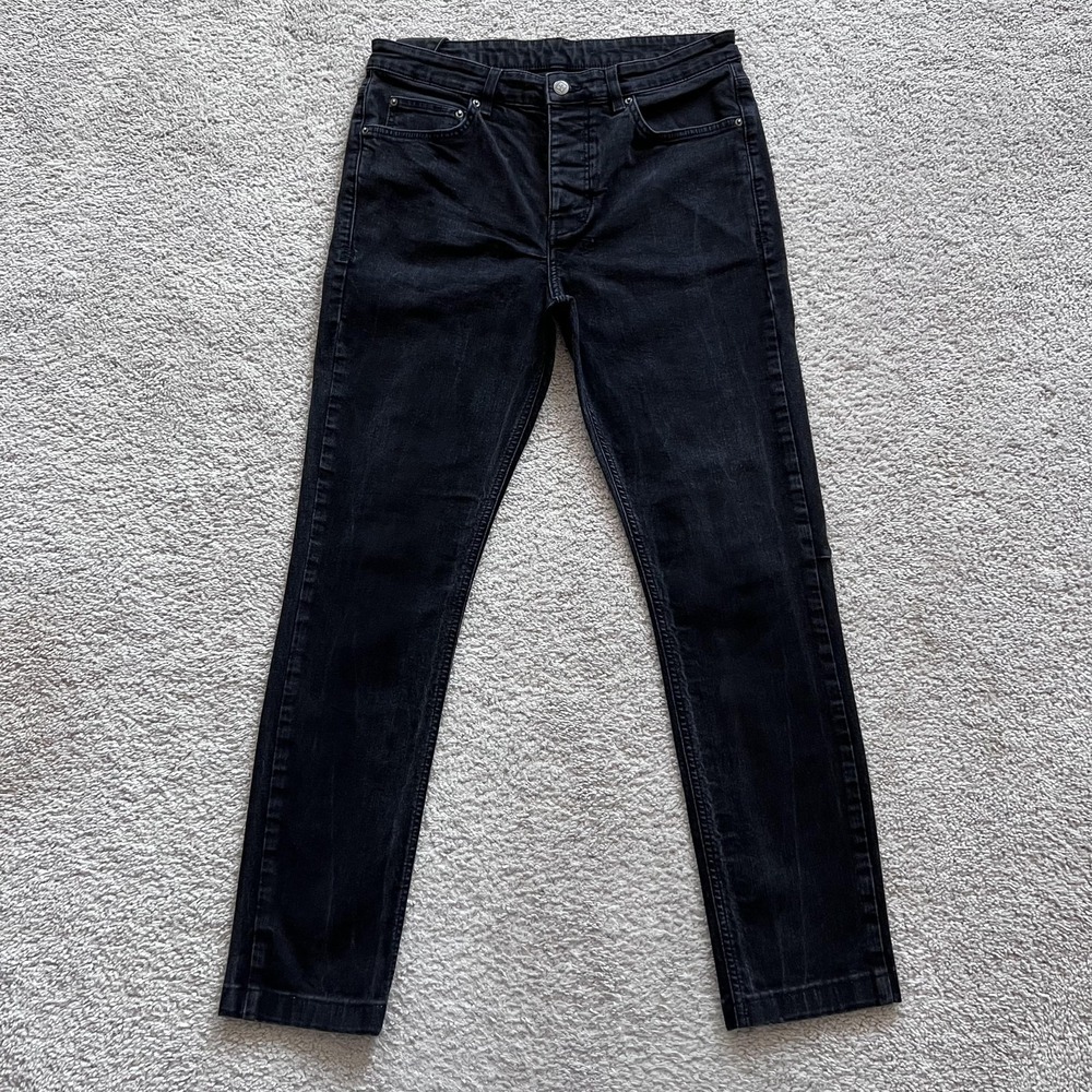 Ksubi Slim Skinny Stretch Button Fly Jeans Mens 34x29 Black 001 Denim